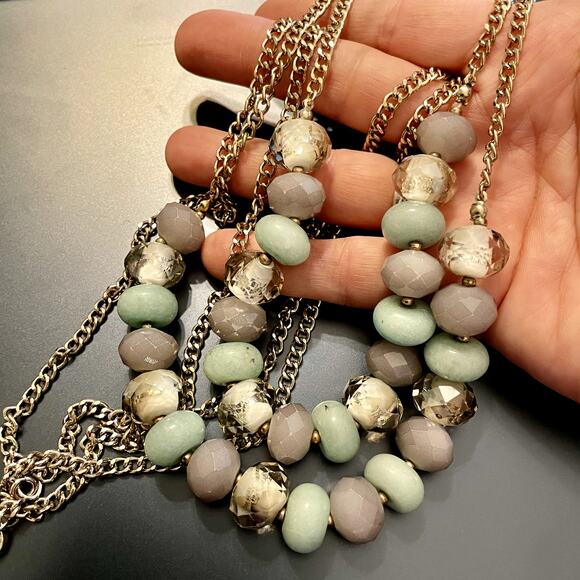 LOFT Tiered Double Strand Beaded Necklace - Picture 7 of 7